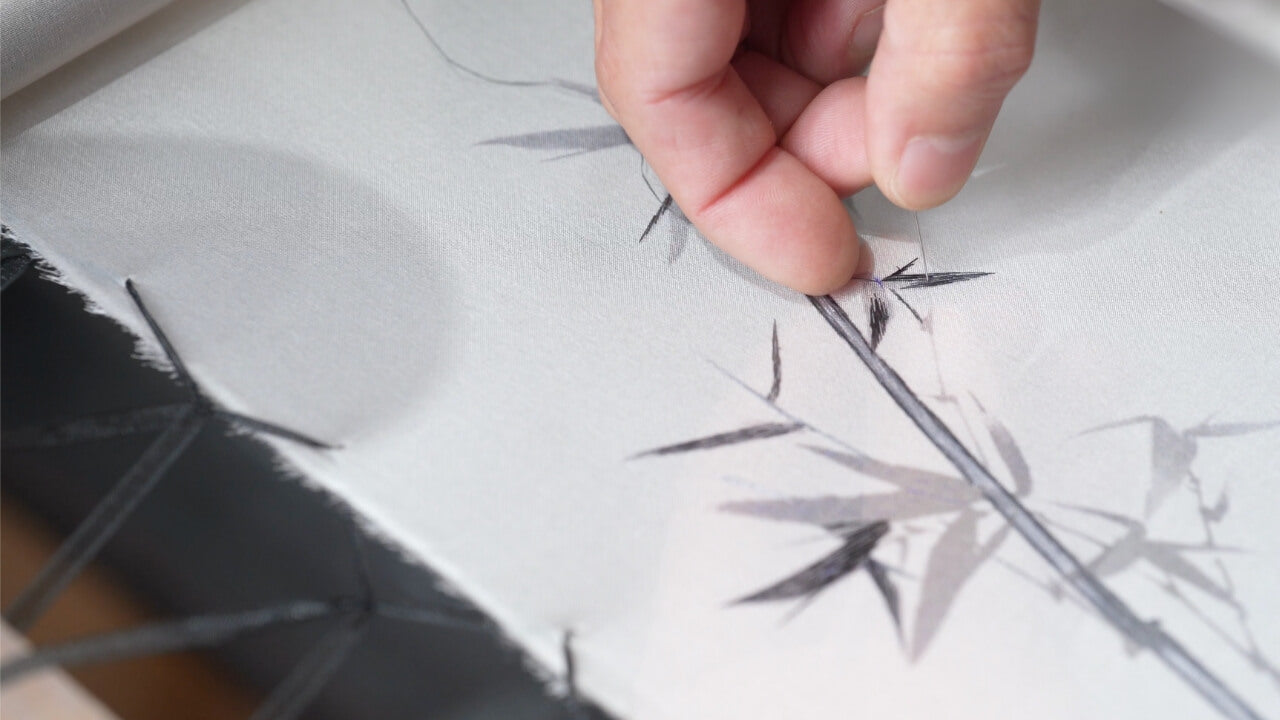 Shu Silk Embroidery Tutorials| How to Embroider Bamboo in Chinese Ink Painting Style