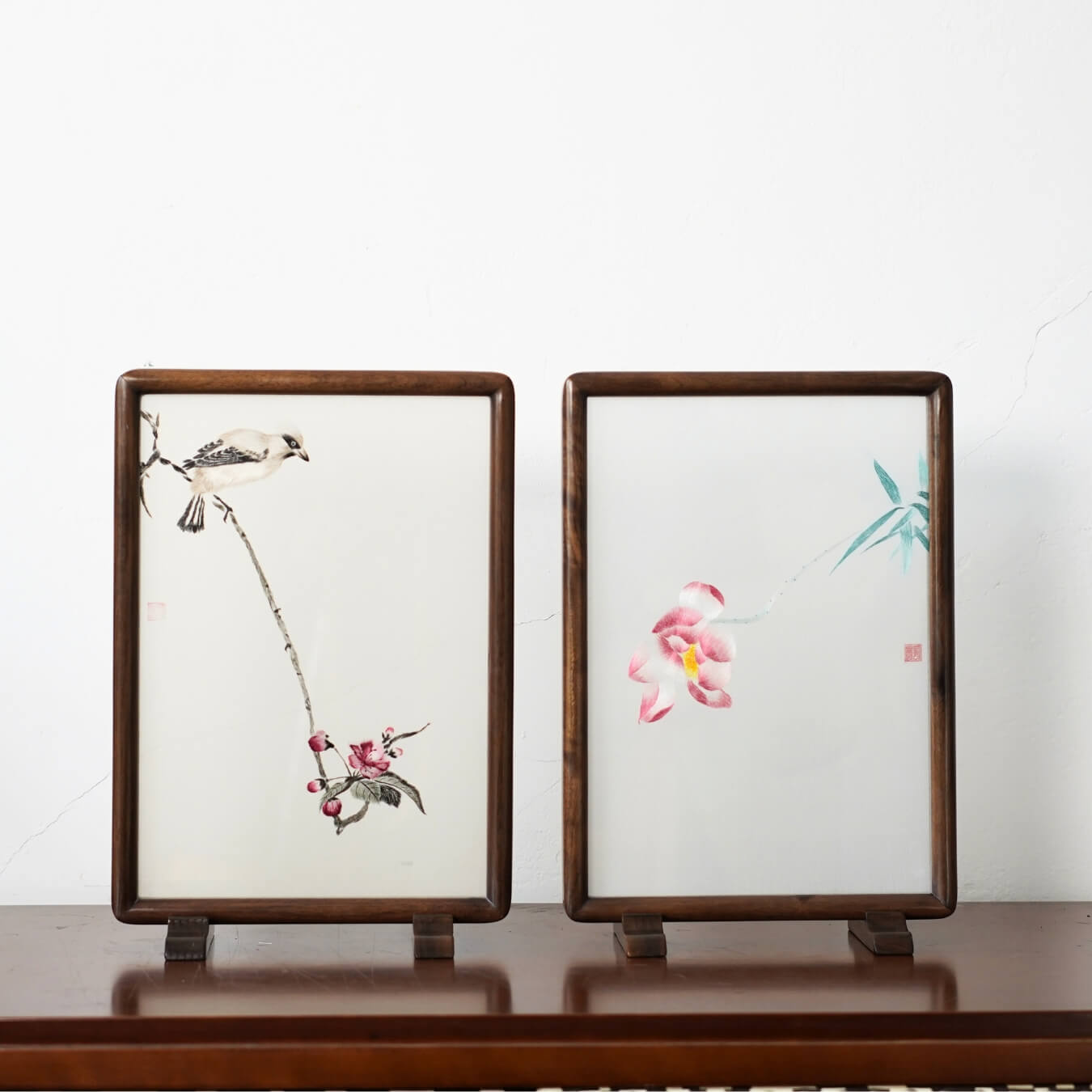 Bulbul & Flower | Shu Embroidery