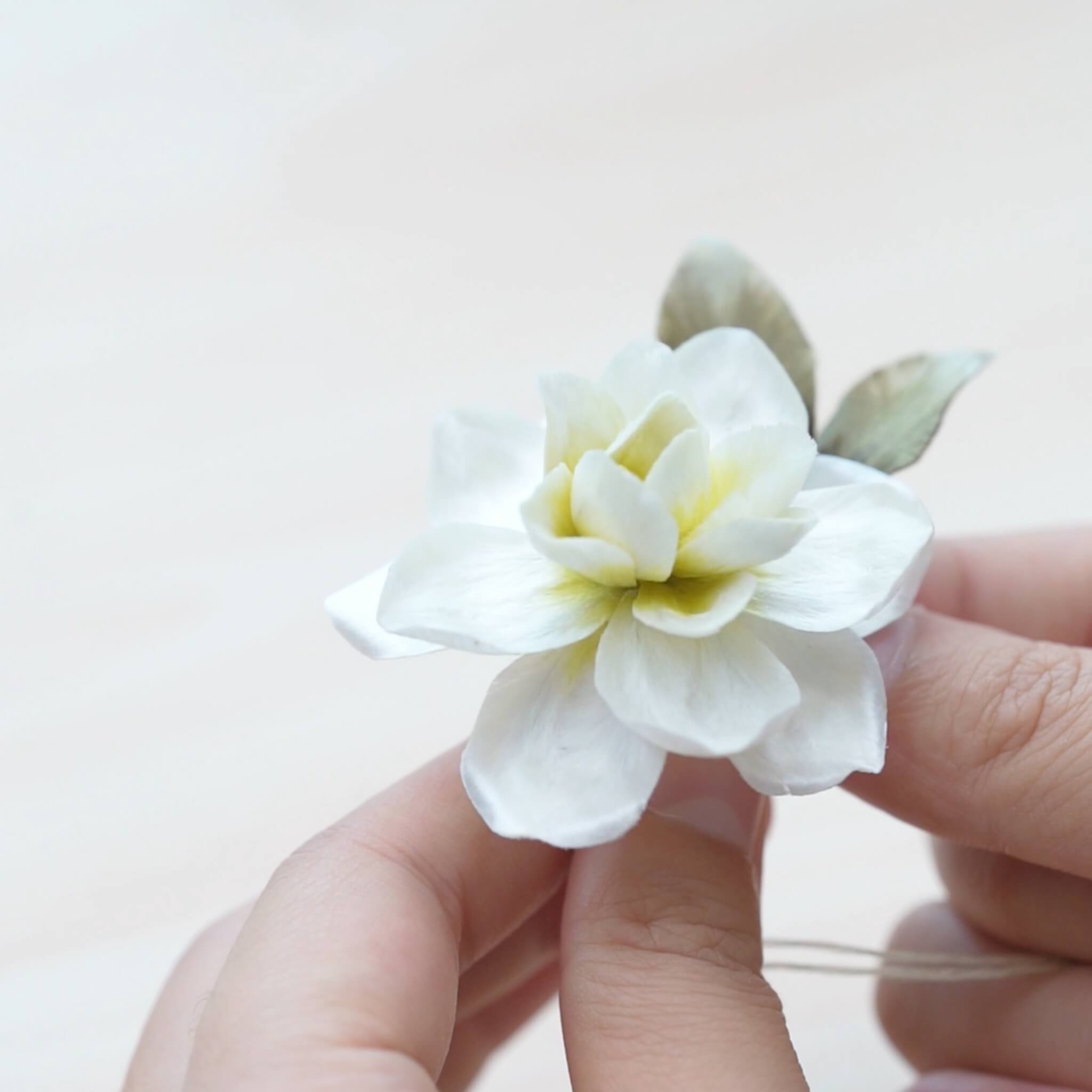 Ronghua DIY Kit | White Gardenia Earrings