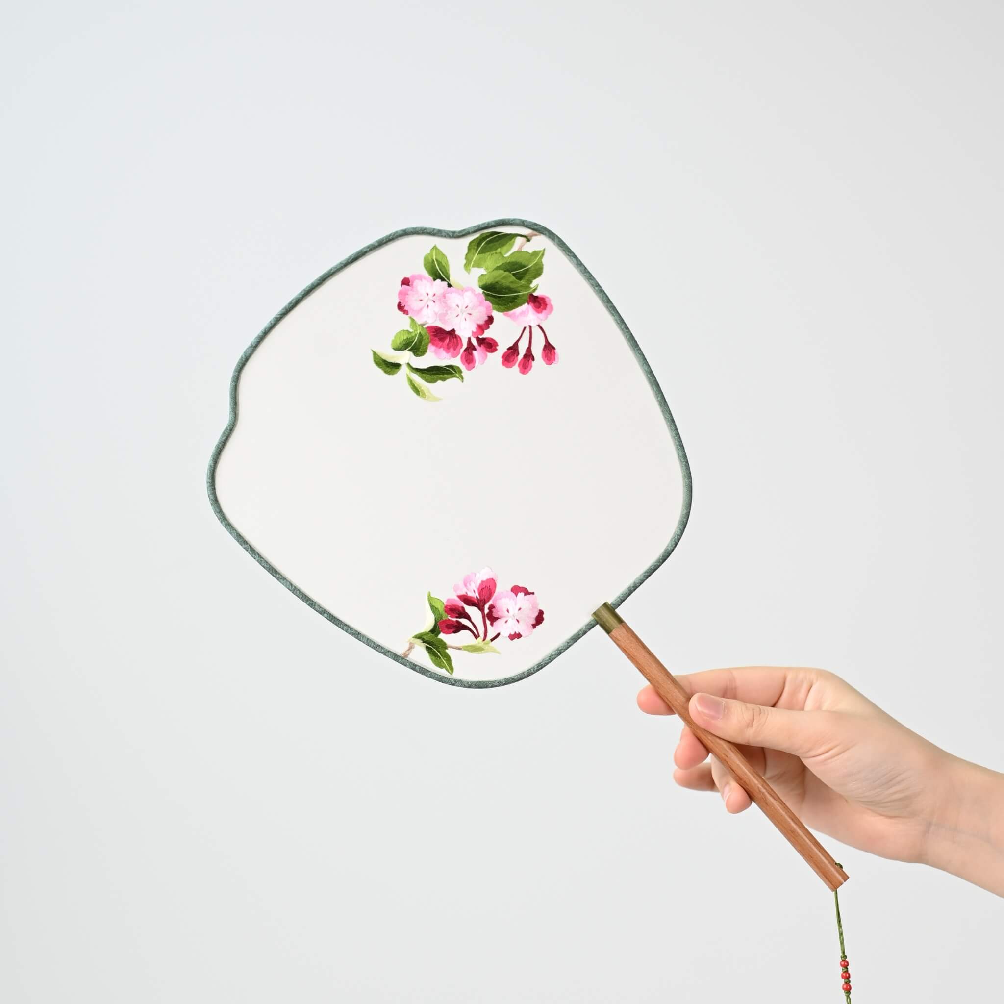 Shu Silk Embroidery DIY Kit | Crabapple Blossoms Fan
