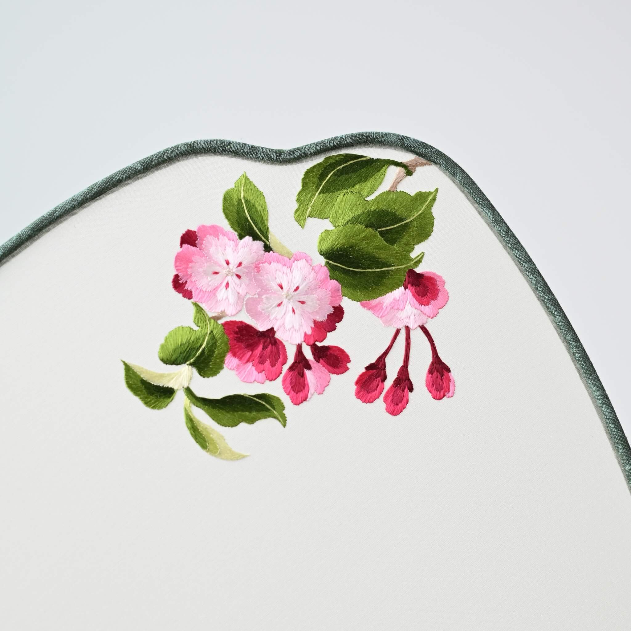 Shu Silk Embroidery DIY Kit | Crabapple Blossoms Fan