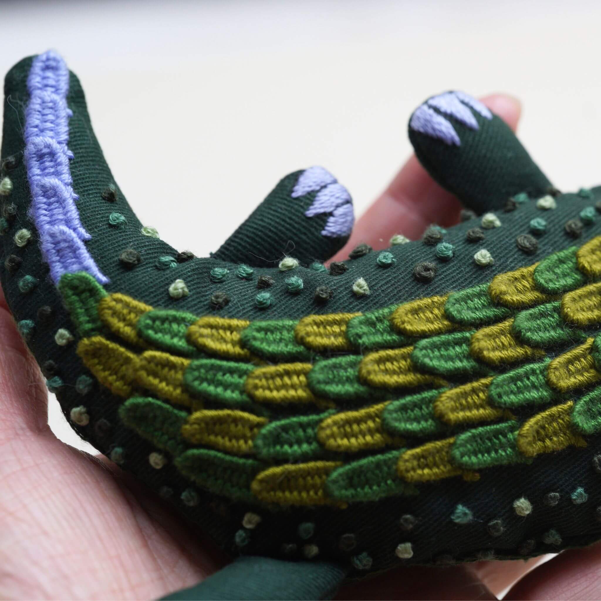 Crocodile BagEmbroidery DIY Kit for Beginners, Unique Auspicious Fabric sachet with auspicious cicada design. Free international delivery for orders over $100.
