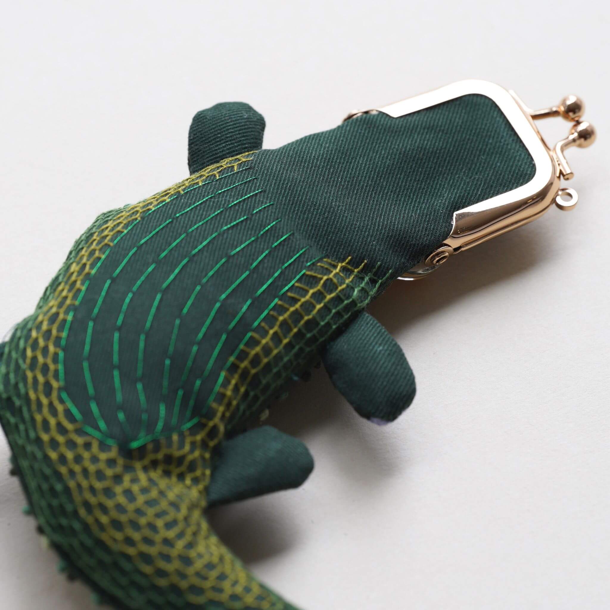 Crocodile BagEmbroidery DIY Kit for Beginners, Unique Auspicious Fabric sachet with auspicious cicada design. Free international delivery for orders over $100.