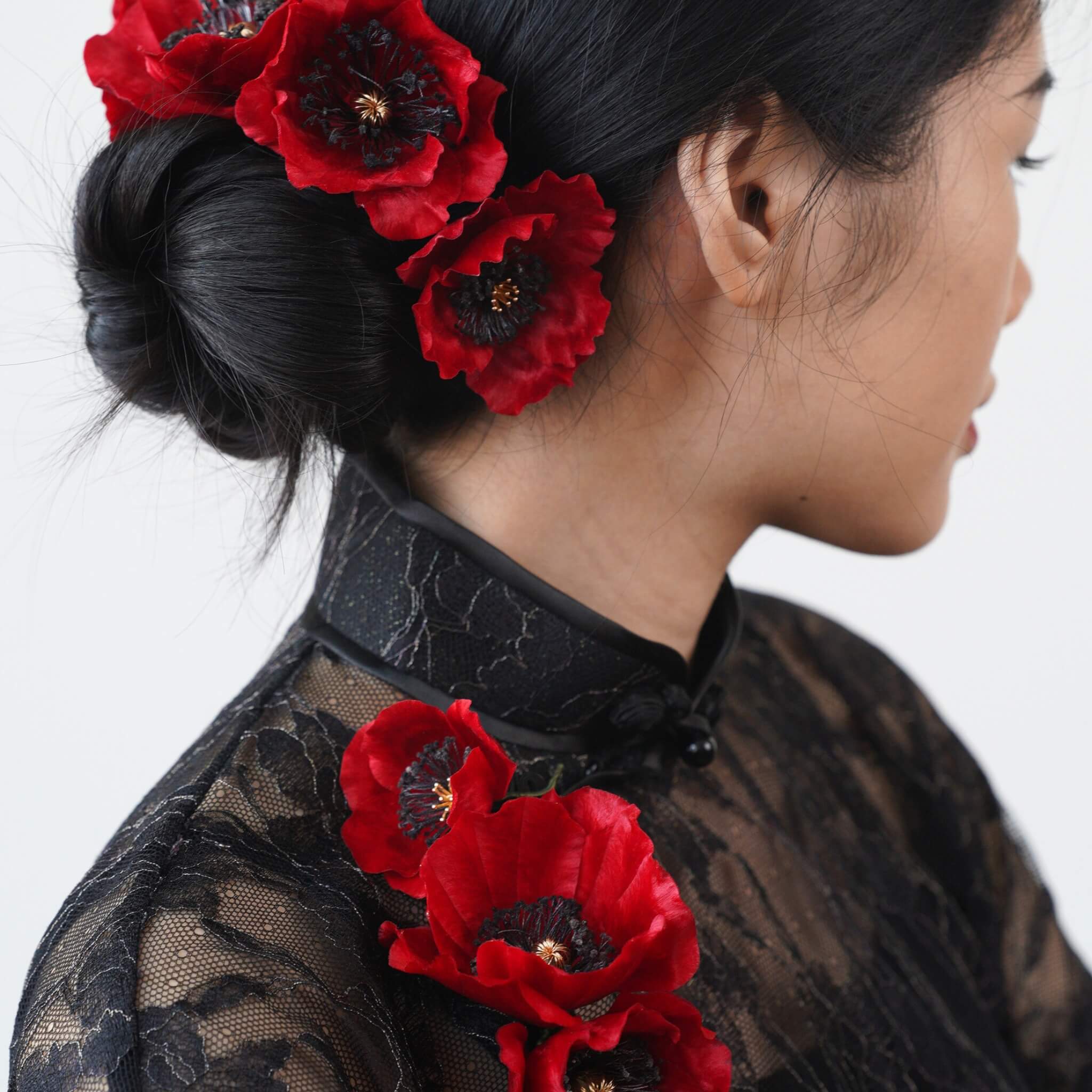Handmade Ronghua Hairclip |August Poppies