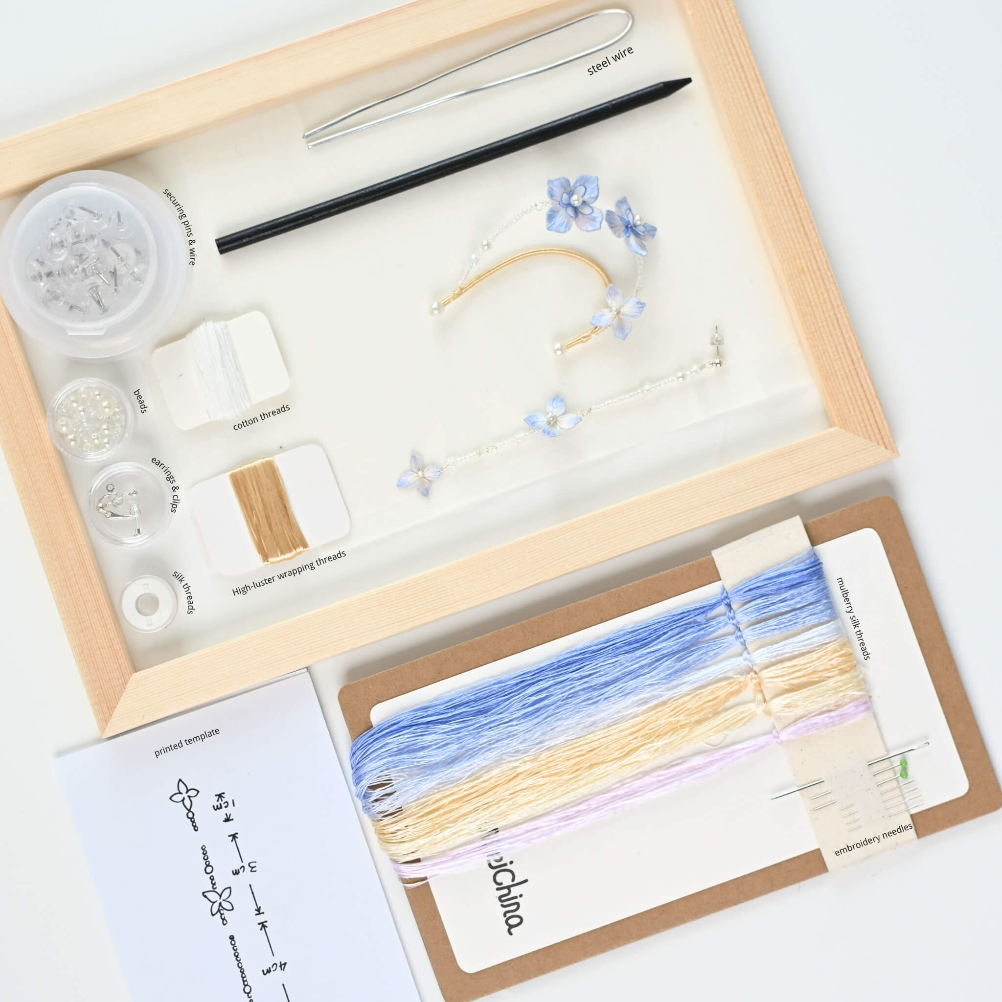 Shu Silk Embroidery DIY Kit | Endless Summer Ear Cuff