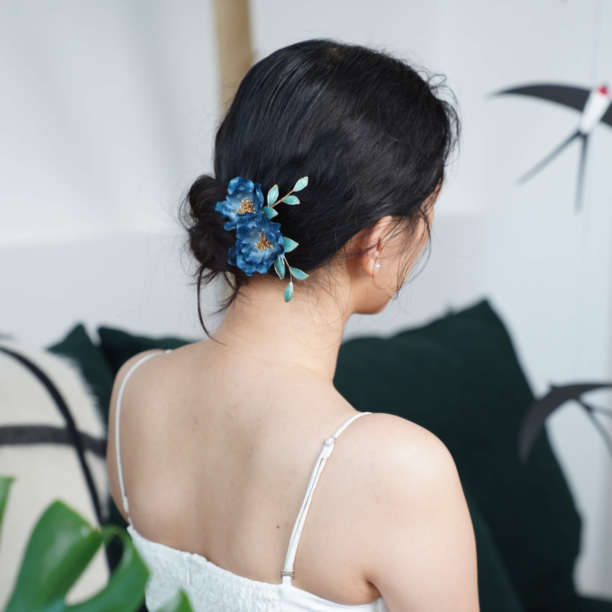 Ronghua Hairpin | Blue Rosewood Poem