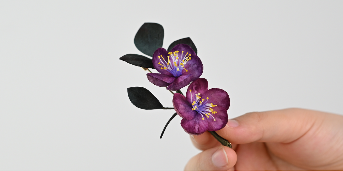 Ronghua Tutorial: How to Make Rose Myrtle Brooch withe Pre-Made Petals
