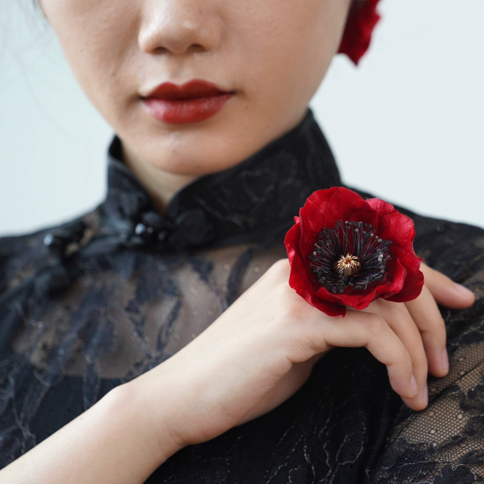 Handmade Ronghua Hairclip |August Poppies