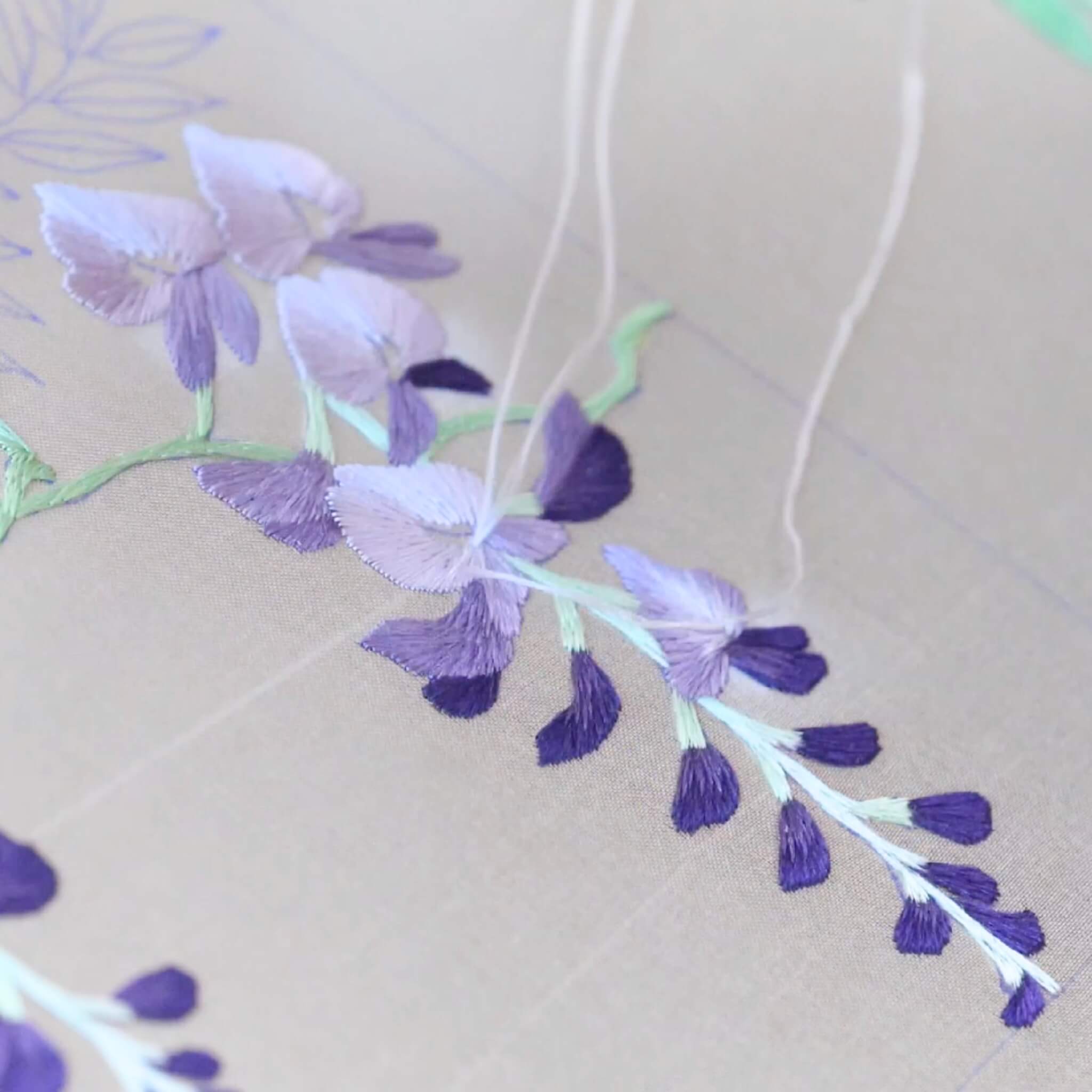 Shu Silk Embroidery DIY Kit | Wisteria Lamp
