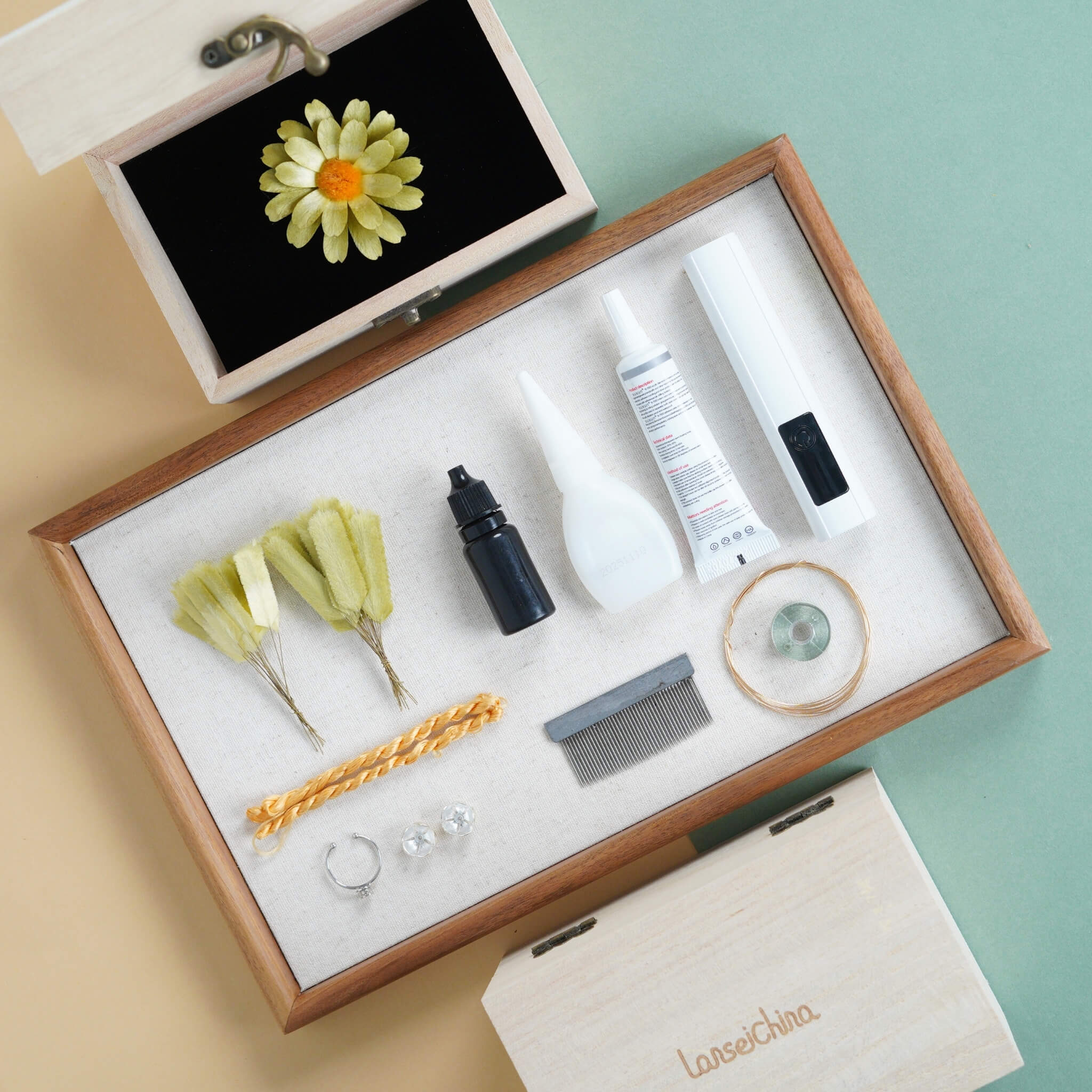 Pre-Made Petal Ronghua Kit | Green Daisy