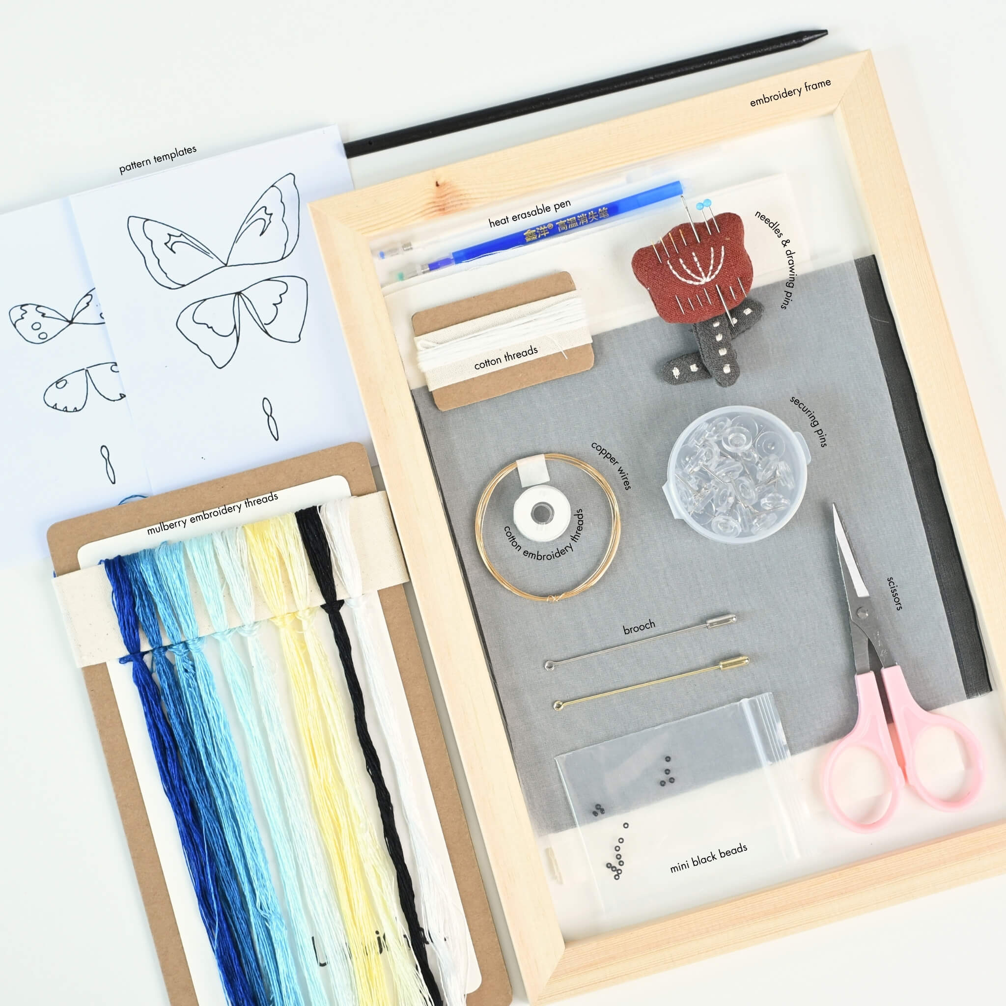 Shu Silk Embroidery DIY Kit | Morpho & Small White