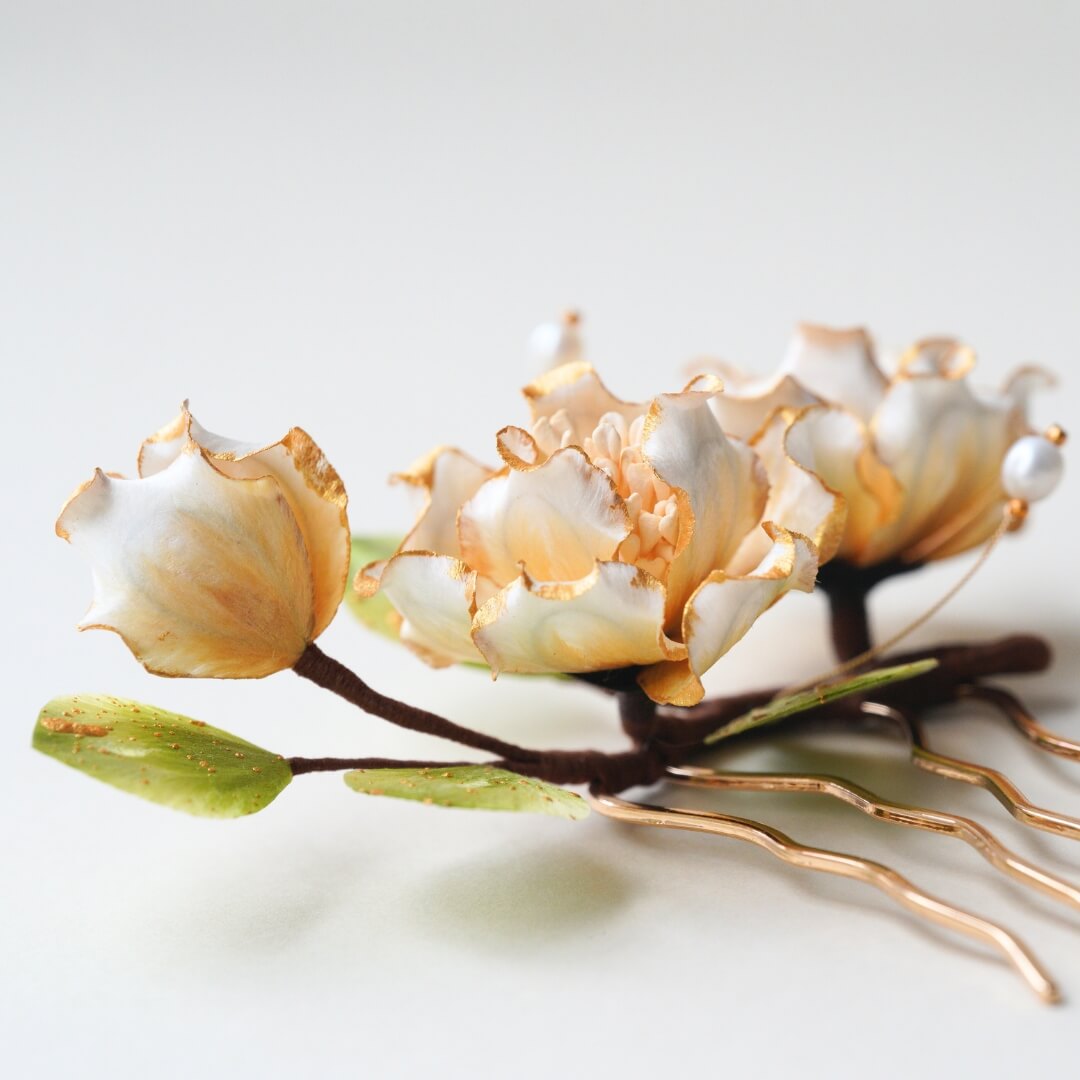 Ronghua Hairpin | White Camellia