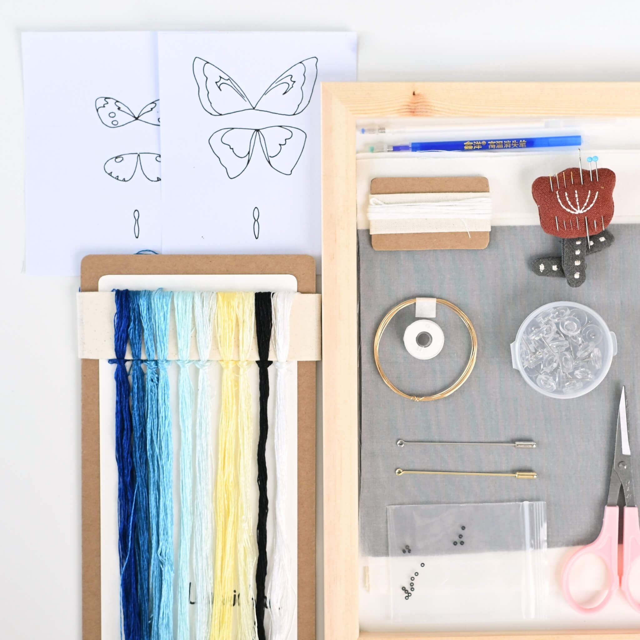 Shu Silk Embroidery DIY Kit | Morpho & Small White