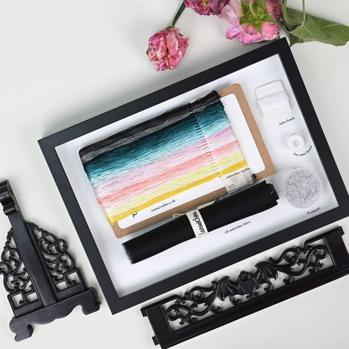 Shu Embroidery DIY Kit | Cotton Rose, from Dawn to Dusk
