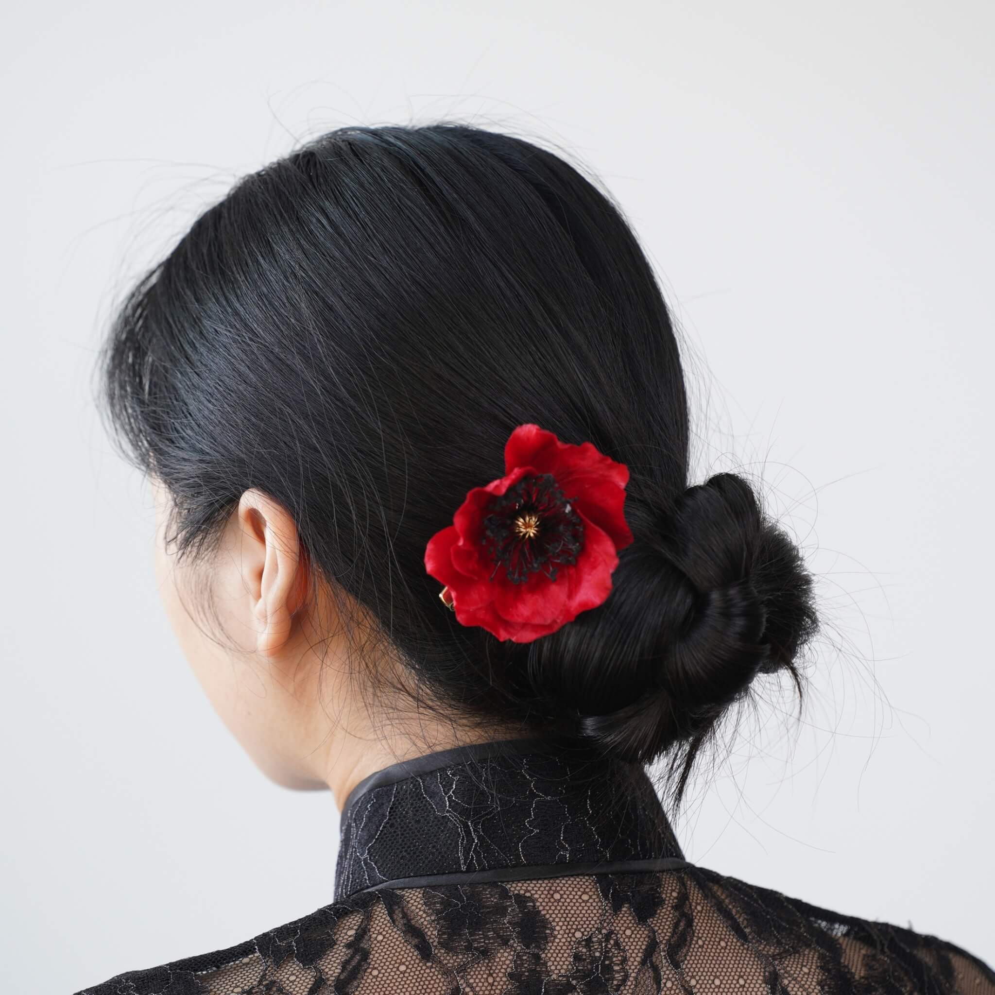 Handmade Ronghua Hairclip |August Poppies
