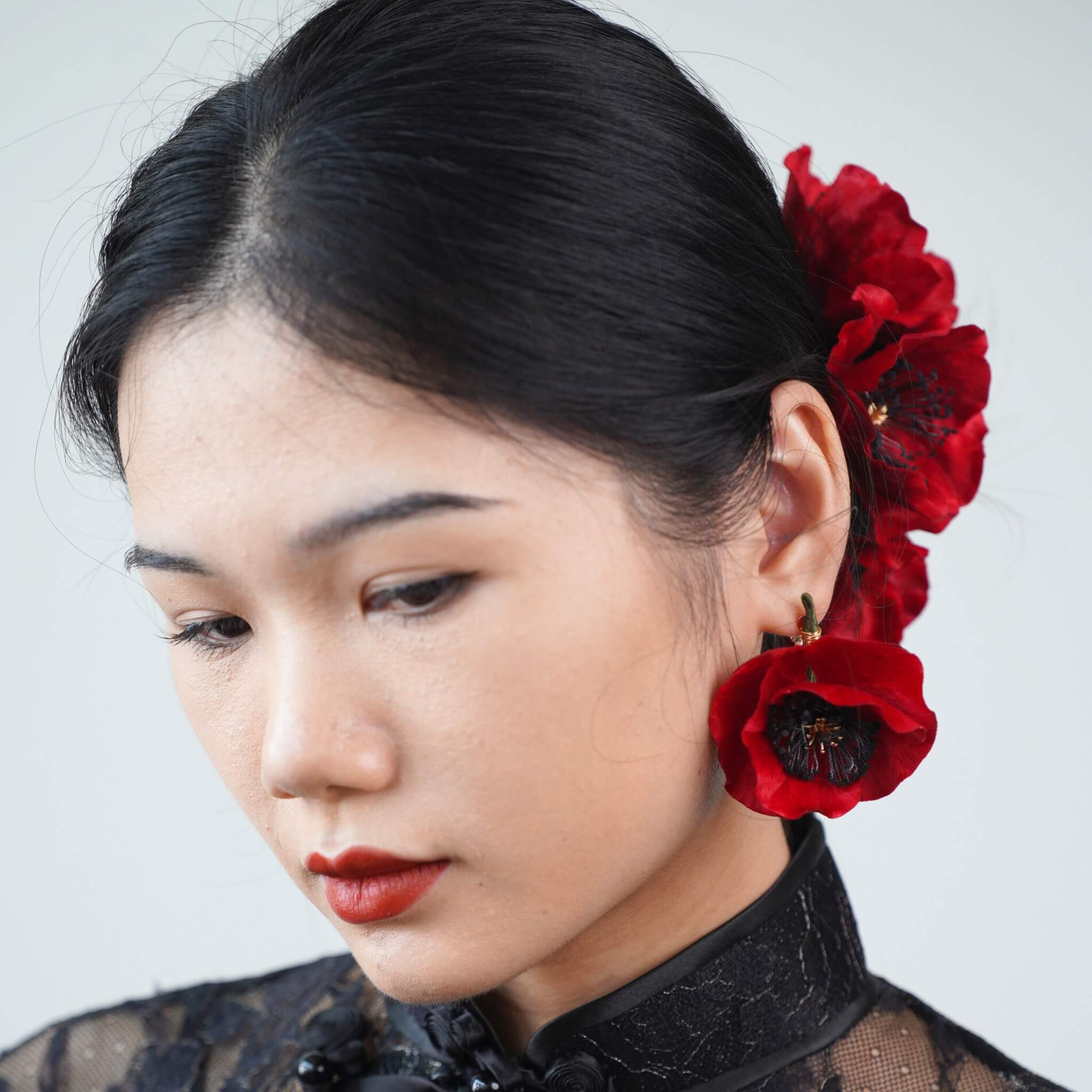 Handmade Ronghua Earrings |August Poppies