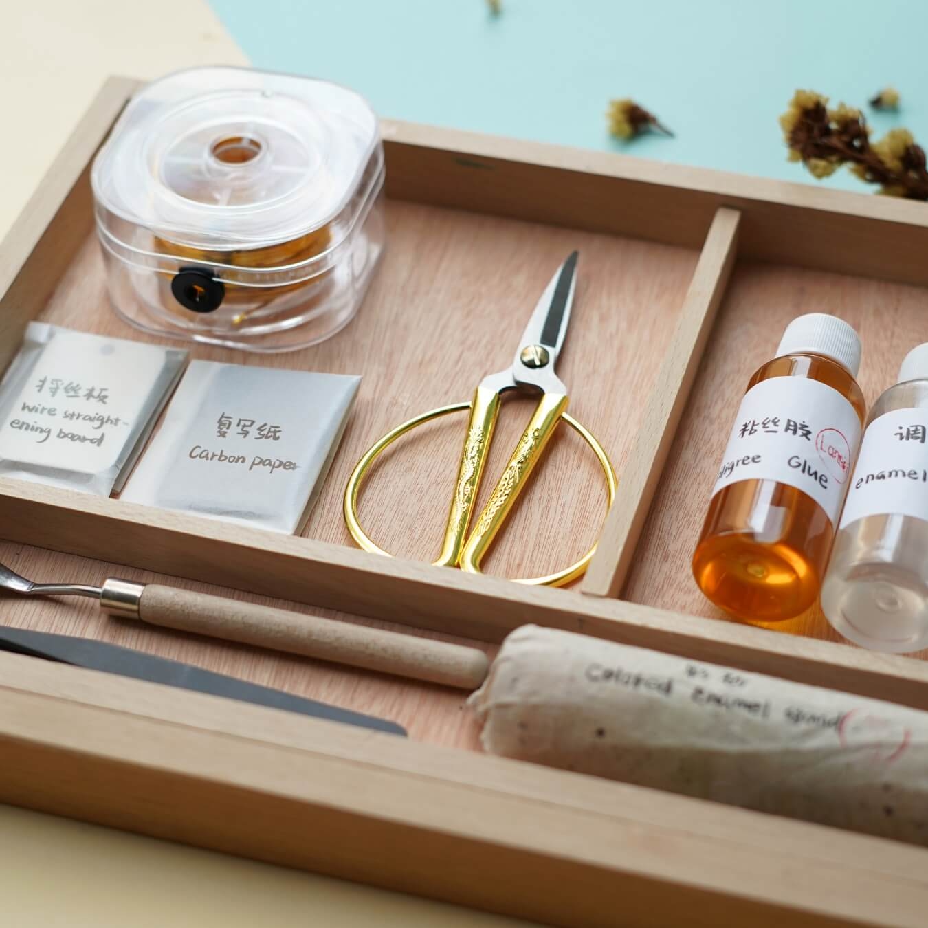 Kit de cloisonné para hacer uno mismo | Espejo de Osmanthus Amarillo