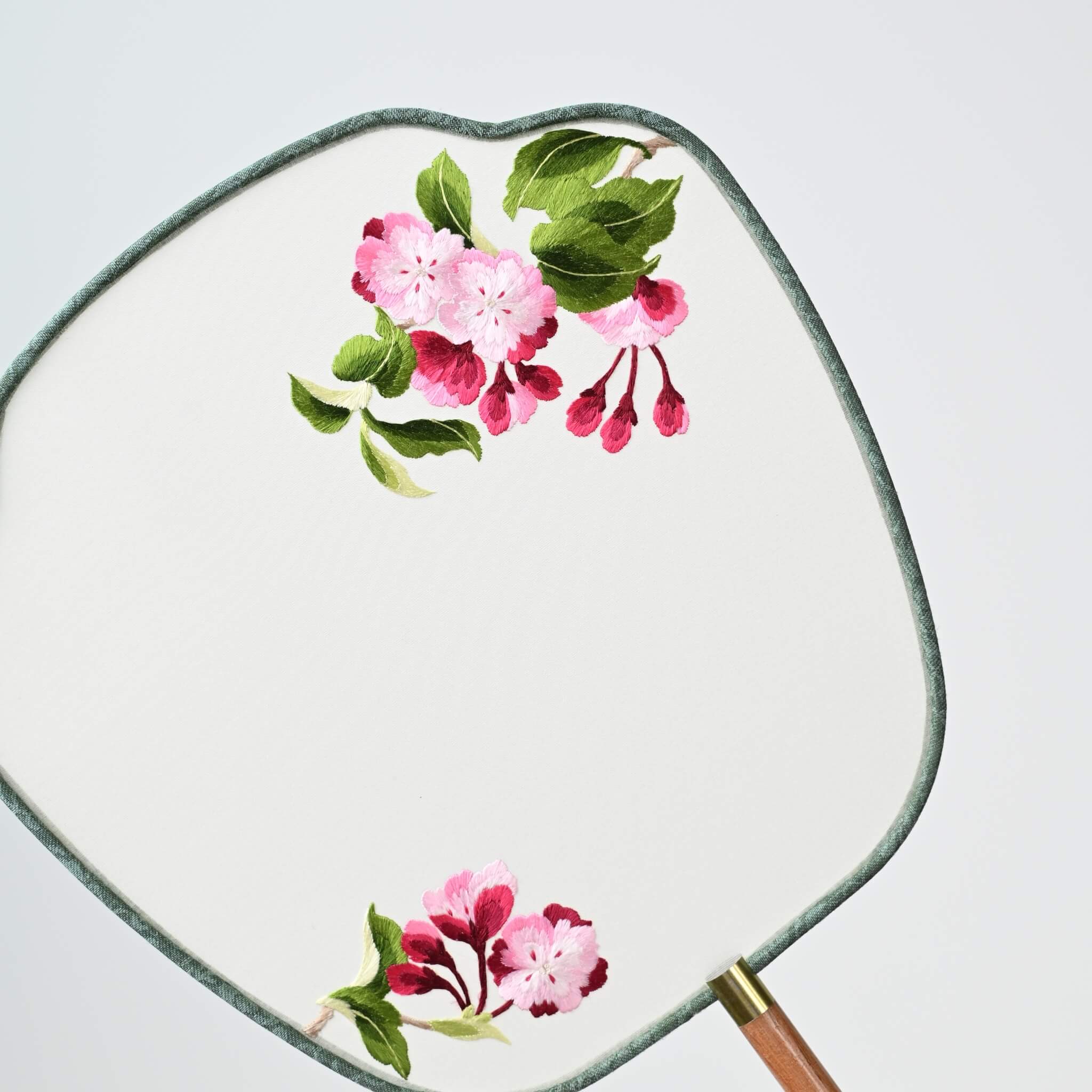 Shu Silk Embroidery DIY Kit | Crabapple Blossoms Fan
