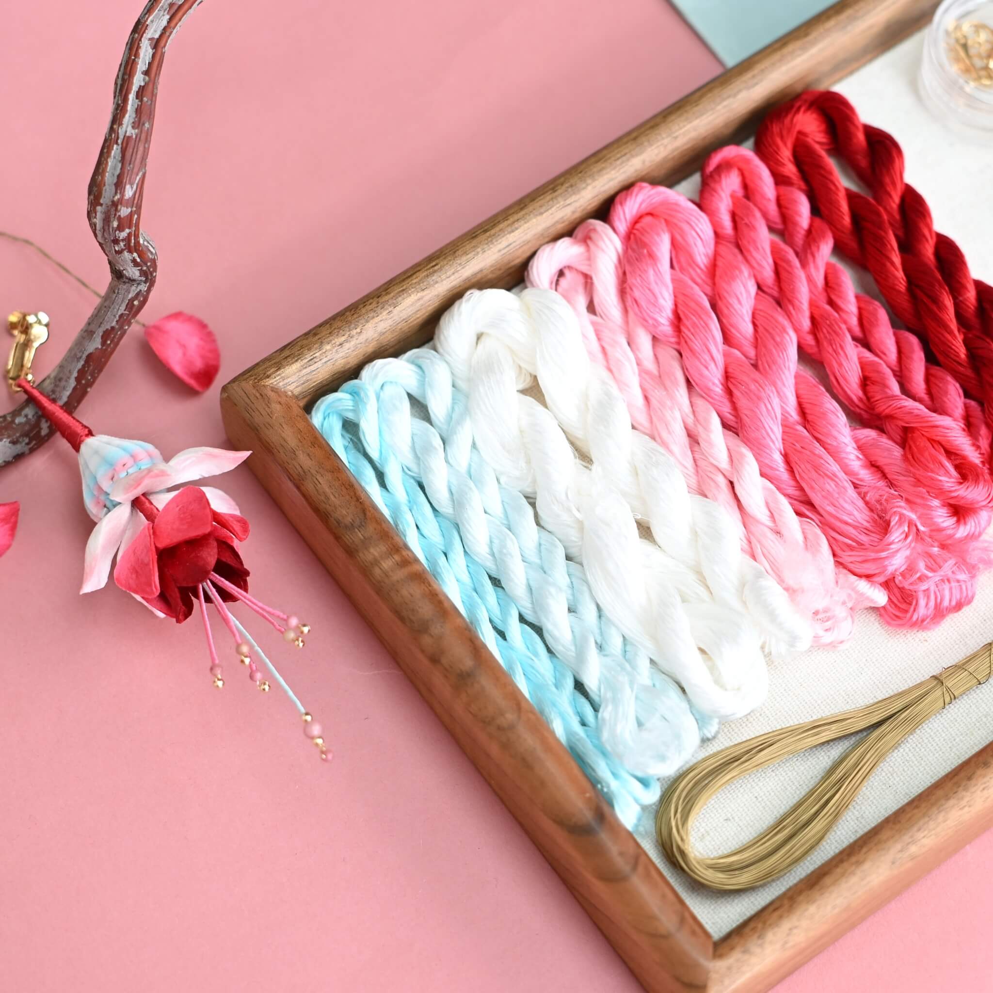 Ronghua DIY Kit | Fuchsia Ear Clips