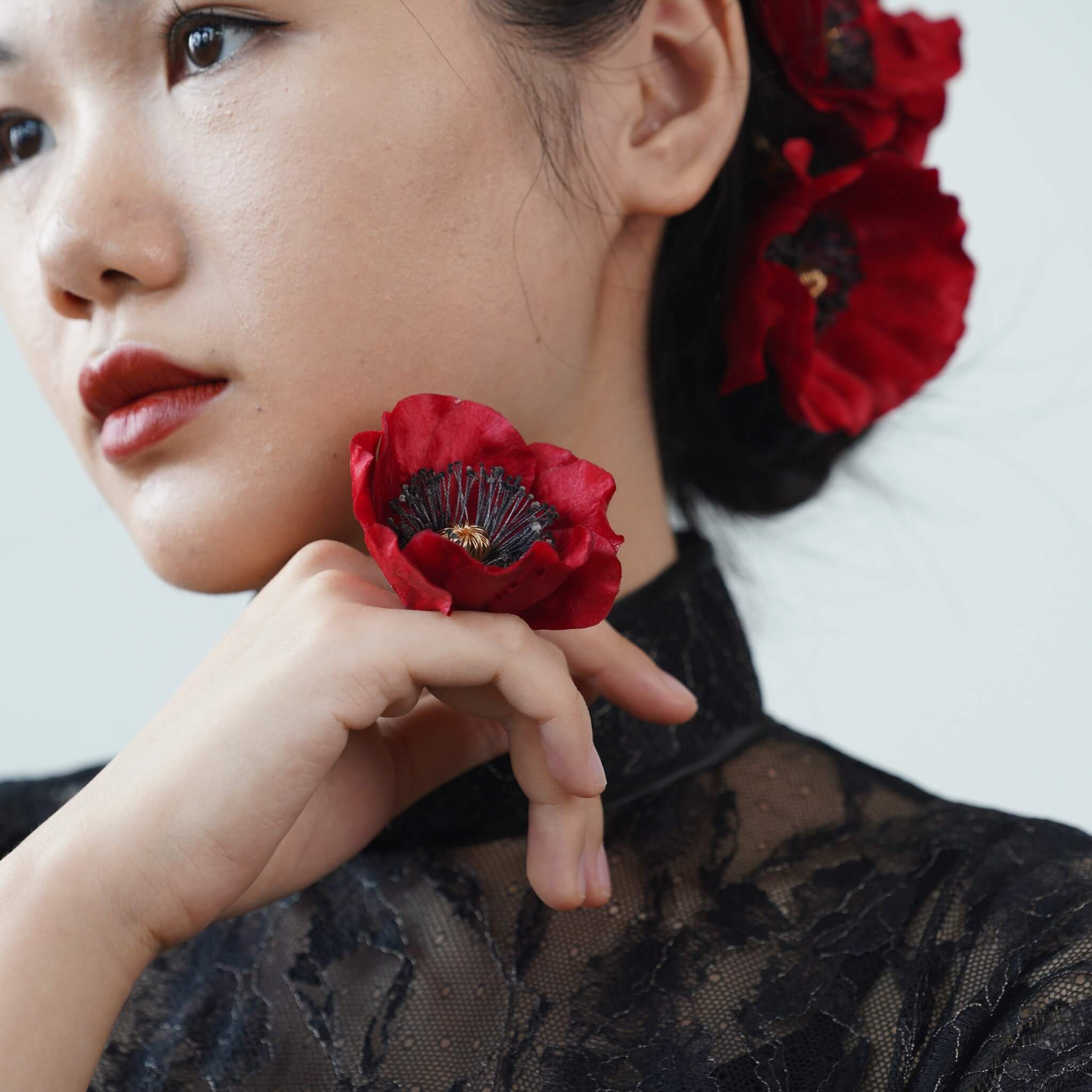 Handmade Ronghua Hairclip |August Poppies